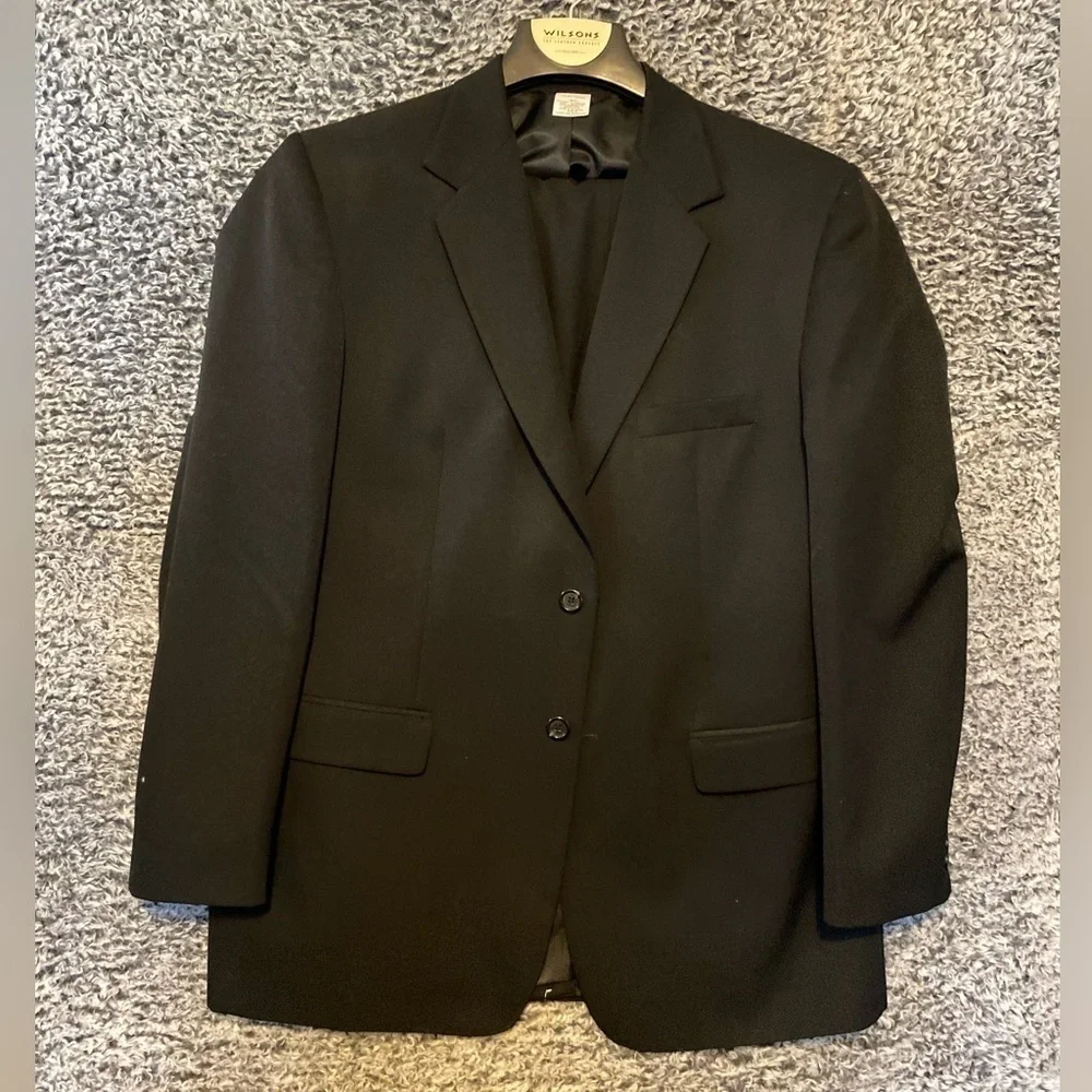 Cinta’s 2 PC MEN'S SZ 44R 3 SUIT SET JACKET PANTS BLACK